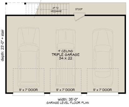 Garage Floor for House Plan #940-00819