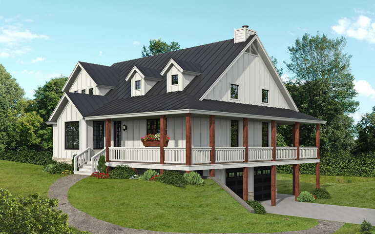 House Plan House Plan #29429 Angled Front Elevation