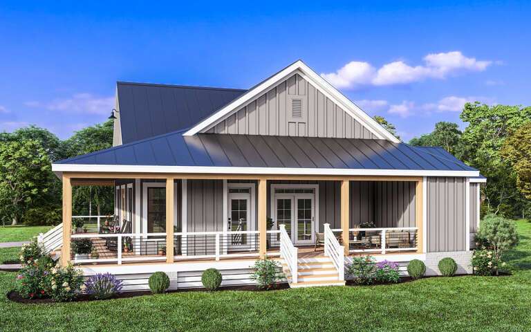 Modern Farmhouse House Plan #009-00364 Elevation Photo