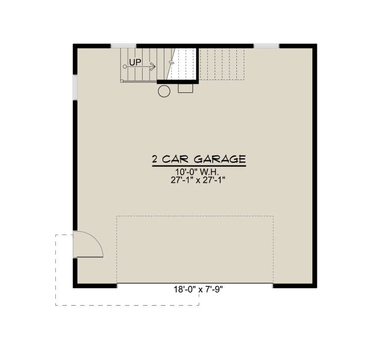 Modern 2 Car Garage Plan - 1,431 Square Feet, 2 Bedrooms, 1 Bathroom ...