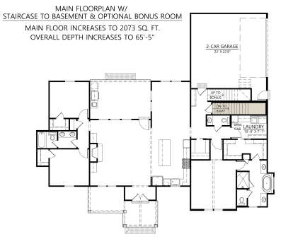 Main Floor w/ Basement Stair Location for House Plan #4534-00102