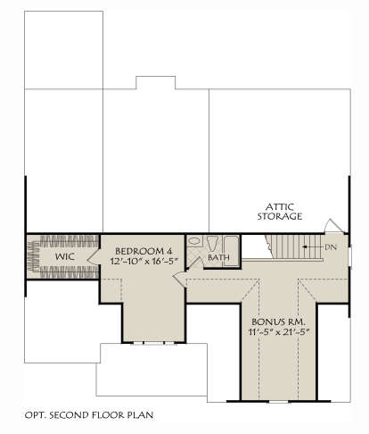 Optional Second Floor for House Plan #8594-00479