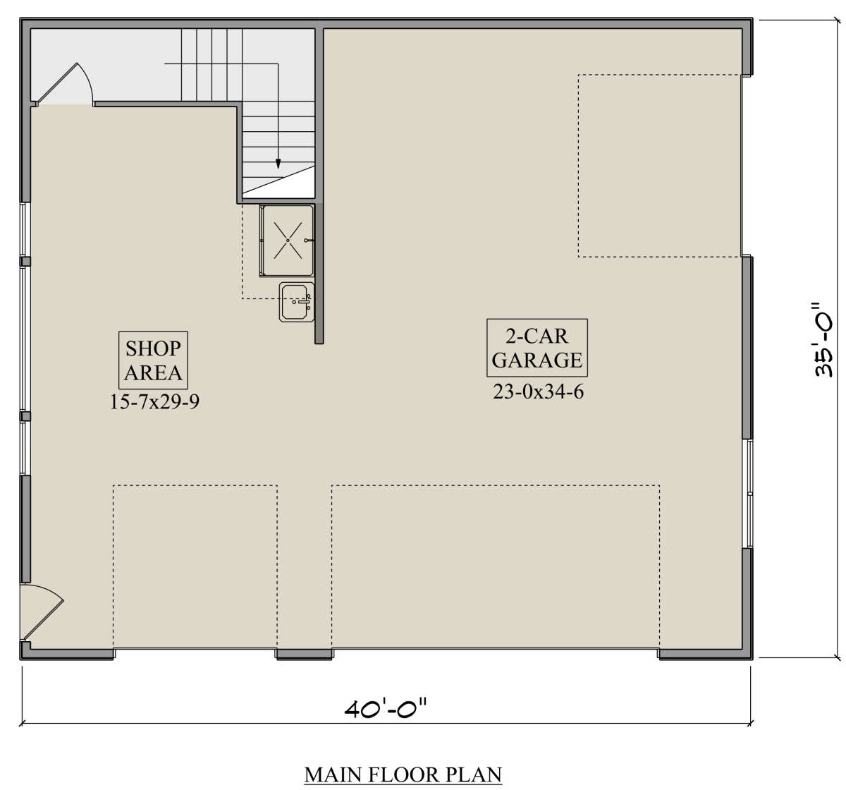 Garage Floor for House Plan #5631-00222