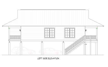 Coastal House Plan #940-00826 Elevation Photo