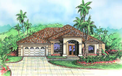 Mediterranean House Plan #575-00099 Elevation Photo