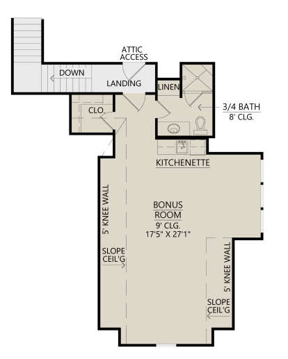 Bonus Room for House Plan #4534-00104