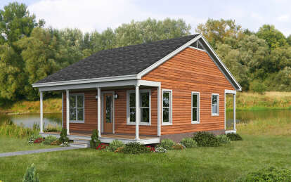 Cabin House Plan #940-00829 Elevation Photo