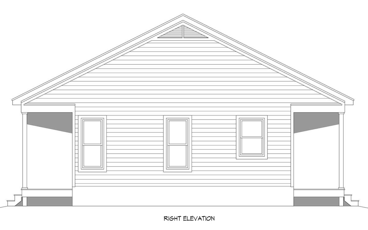 Cabin House Plan #940-00829 Elevation Photo