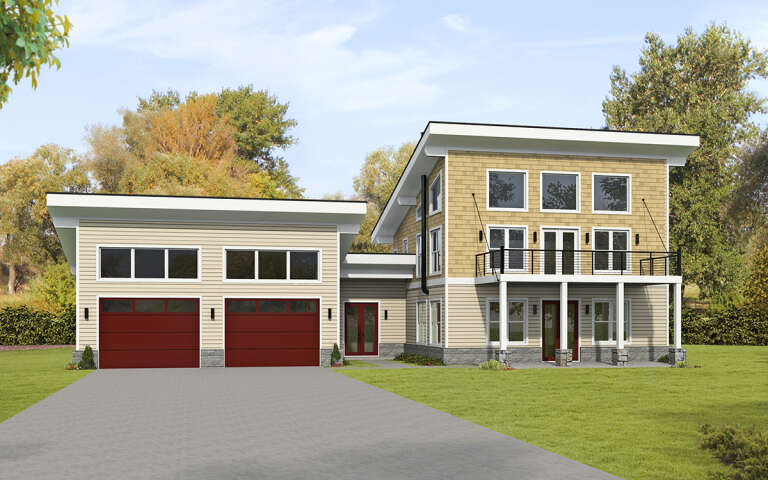 House Plan House Plan #29475 Angled Front Elevation