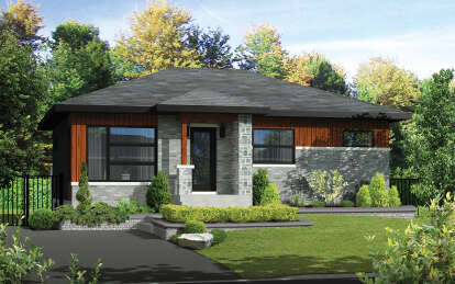 Contemporary House Plan #6146-00565 Elevation Photo