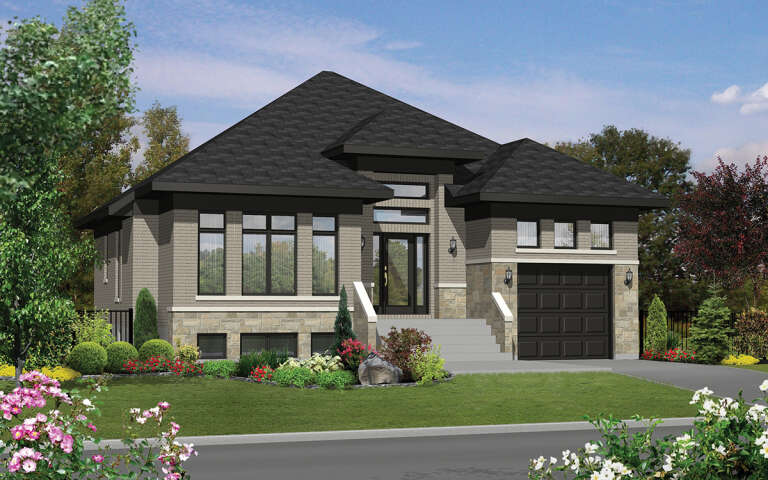 House Plan House Plan #29500 Angled Front Elevation