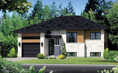 Modern House Plan #6146-00569 Elevation Photo