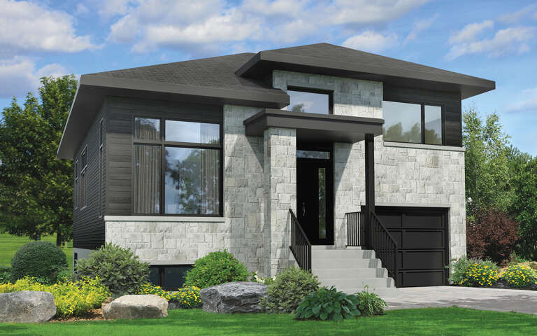 House Plan House Plan #29506 Angled Front Elevation