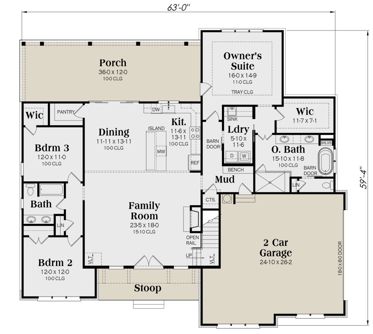 Main Floor  for House Plan #009-00365