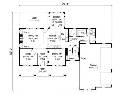 Main Floor for House Plan #098-00043