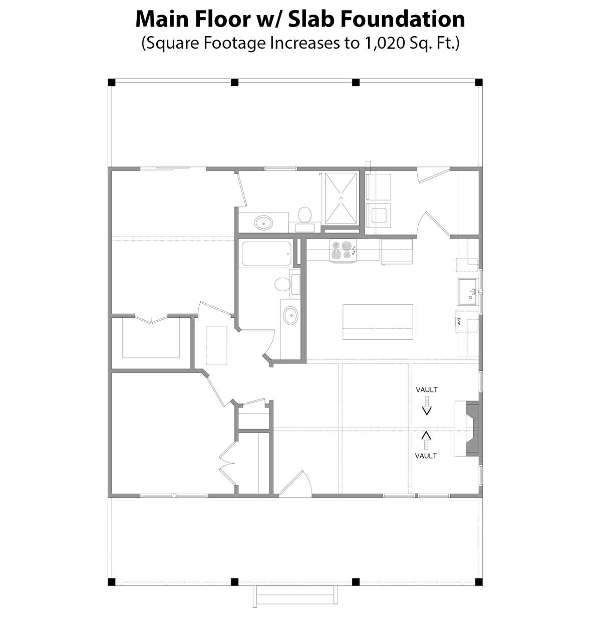 Alternate Main Floor Layout for House Plan #348-00313