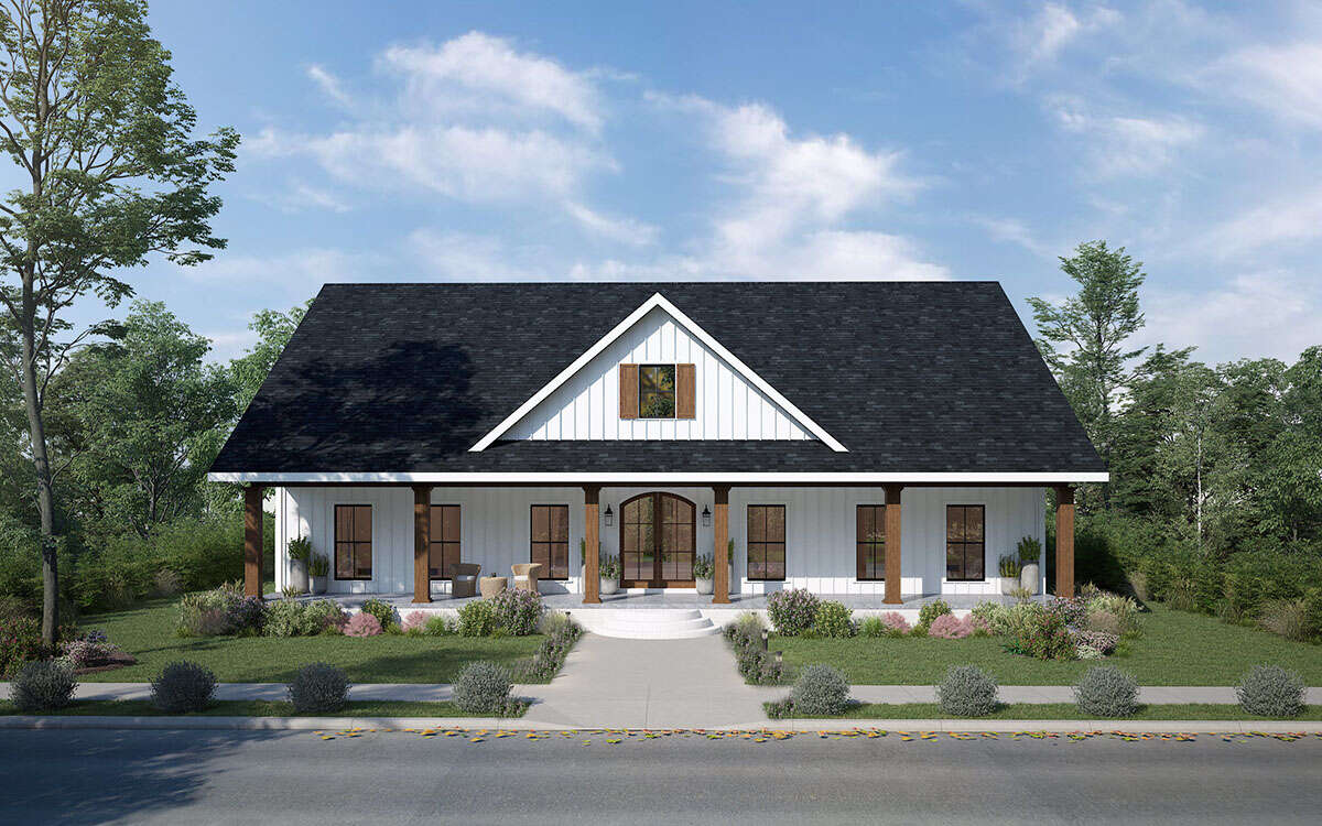 Modern Farmhouse House Plan #1776-00136 Elevation Photo