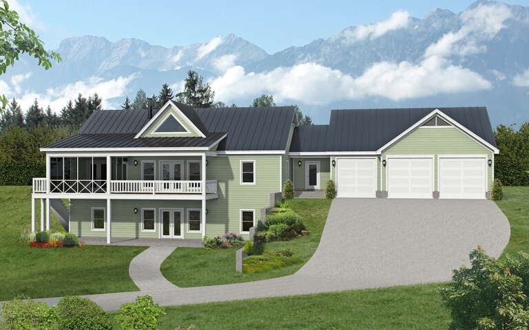 House Plan House Plan #29534 Angled Front Elevation