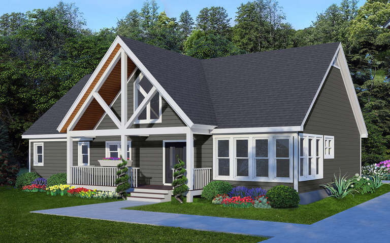 House Plan House Plan #29537 Angled Front Elevation