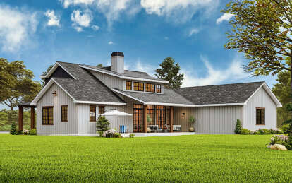 Modern Farmhouse House Plan #699-00377 Elevation Photo