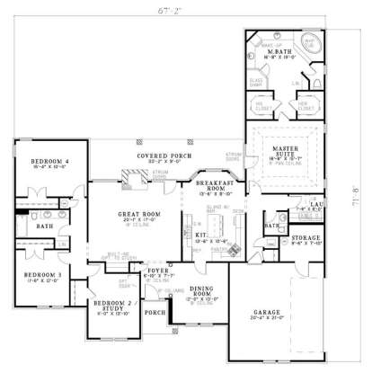 Floorplan 1 for House Plan #110-00061