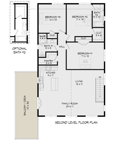Second Floor for House Plan #940-00854