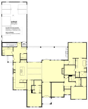 Main Floor w/ Basement Stairs Location for House Plan #041-00335
