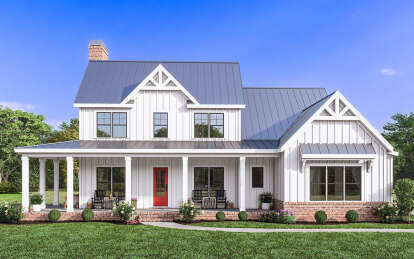 Modern Farmhouse House Plan #009-00367 Elevation Photo