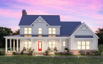 Modern Farmhouse House Plan #009-00367 Elevation Photo