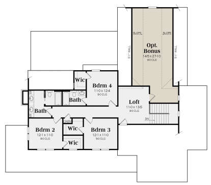 Second Floor for House Plan #009-00367