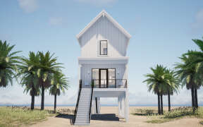 Coastal House Plan #028-00195 Elevation Photo