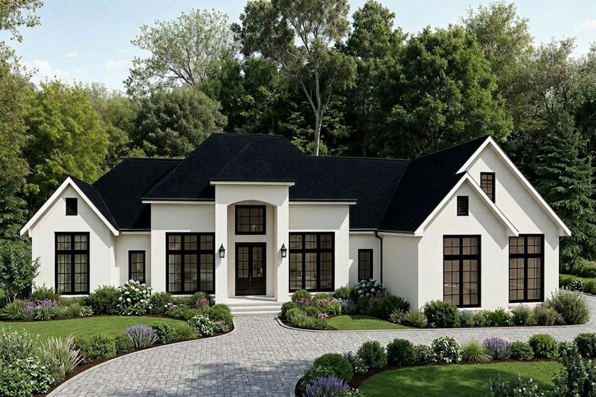Modern Transitional Plan - 3,637 Square Feet, 4 Bedrooms, 4.5 Bathrooms ...