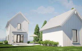 Narrow Lot House Plan #028-00199 Elevation Photo