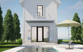 Narrow Lot House Plan #028-00199 Elevation Photo