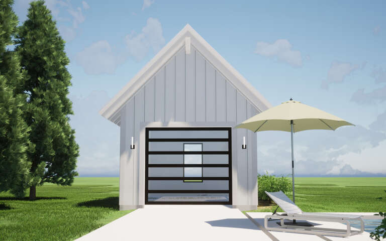 Narrow Lot House Plan #028-00199 Elevation Photo