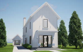 Narrow Lot House Plan #028-00200 Elevation Photo