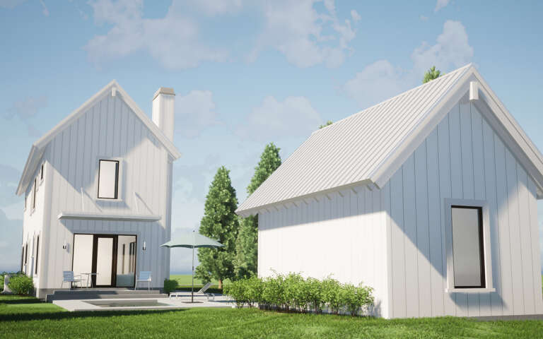 Narrow Lot House Plan #028-00200 Elevation Photo