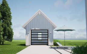 Narrow Lot House Plan #028-00200 Elevation Photo
