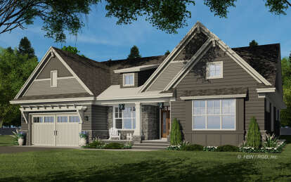 Craftsman House Plan #098-00398 Elevation Photo