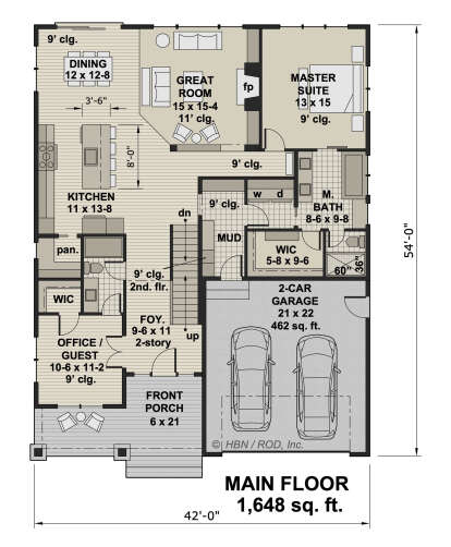 Main Floor for House Plan #098-00402