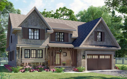 Craftsman House Plan #098-00404 Elevation Photo