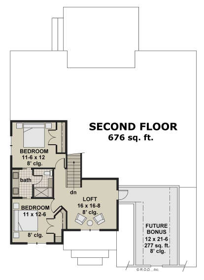 Second Floor for House Plan #098-00404