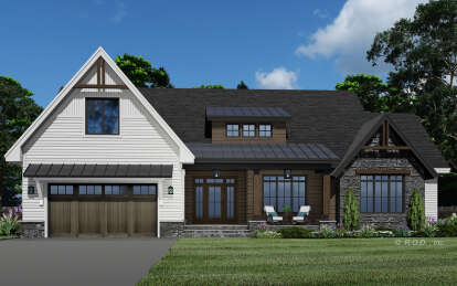 Craftsman House Plan #098-00406 Elevation Photo