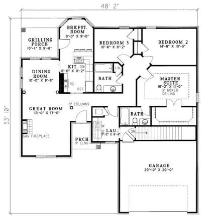 Floorplan 1 for House Plan #110-00064