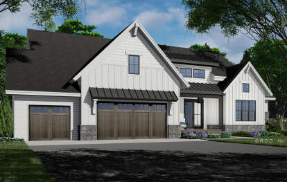 Modern Farmhouse House Plan #098-00409 Elevation Photo