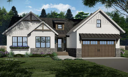 Craftsman House Plan #098-00411 Elevation Photo