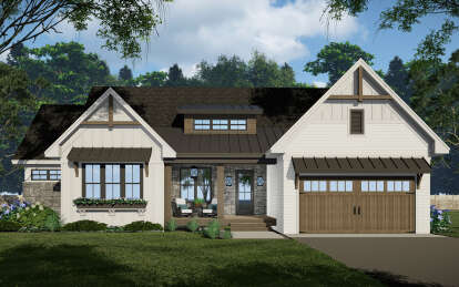 Craftsman House Plan #098-00412 Elevation Photo