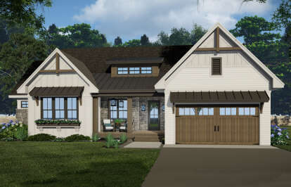 Craftsman House Plan #098-00412 Elevation Photo