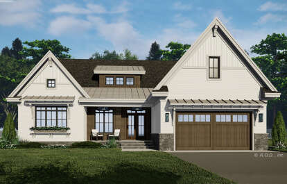 Craftsman House Plan #098-00413 Elevation Photo