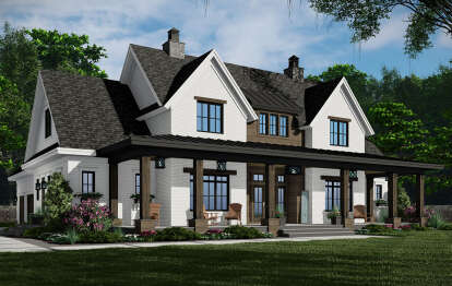 Craftsman House Plan #098-00417 Elevation Photo